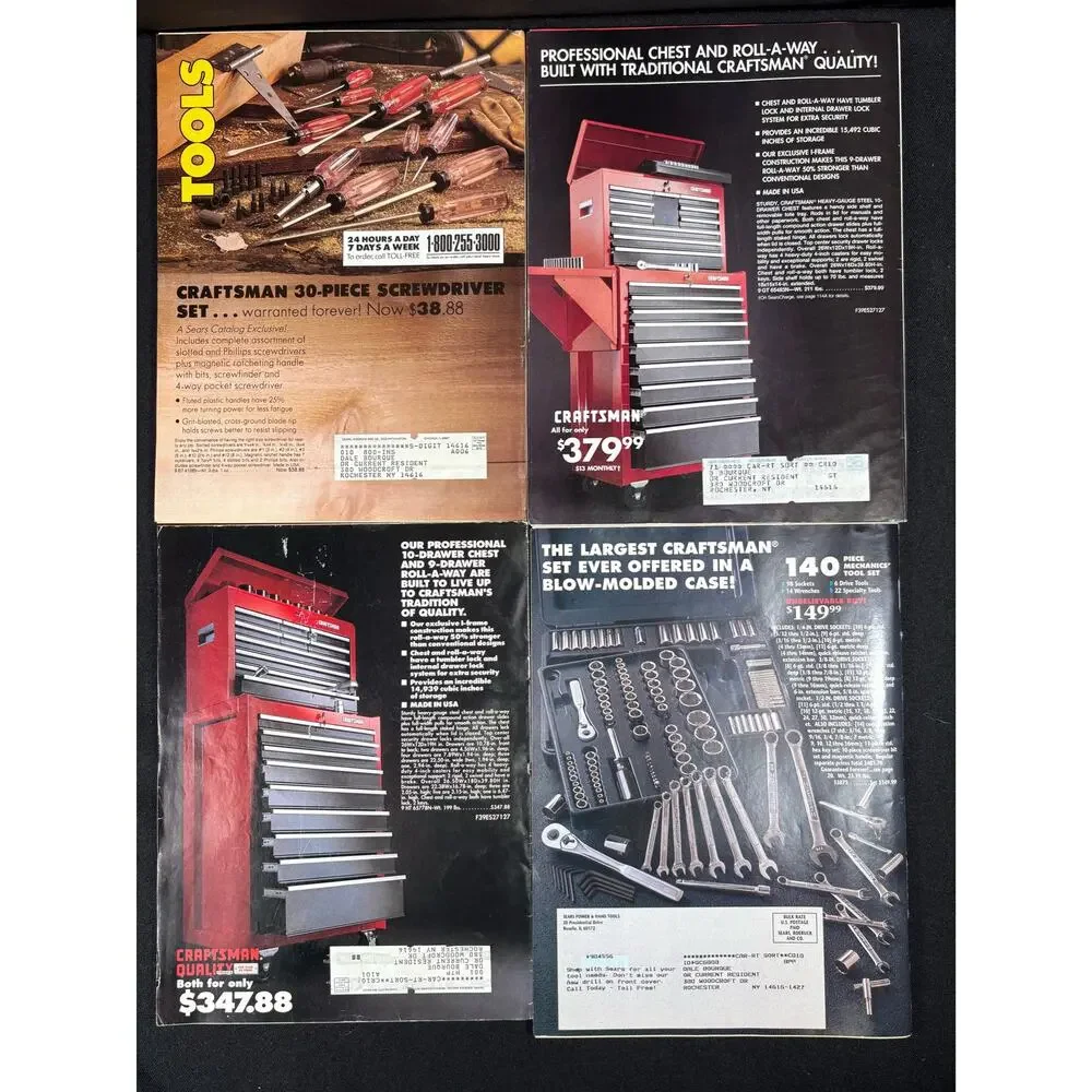 Power and Hand Tools Craftsman Sears Catalog Lot of 4 From: 90 91/92, 90 96/97